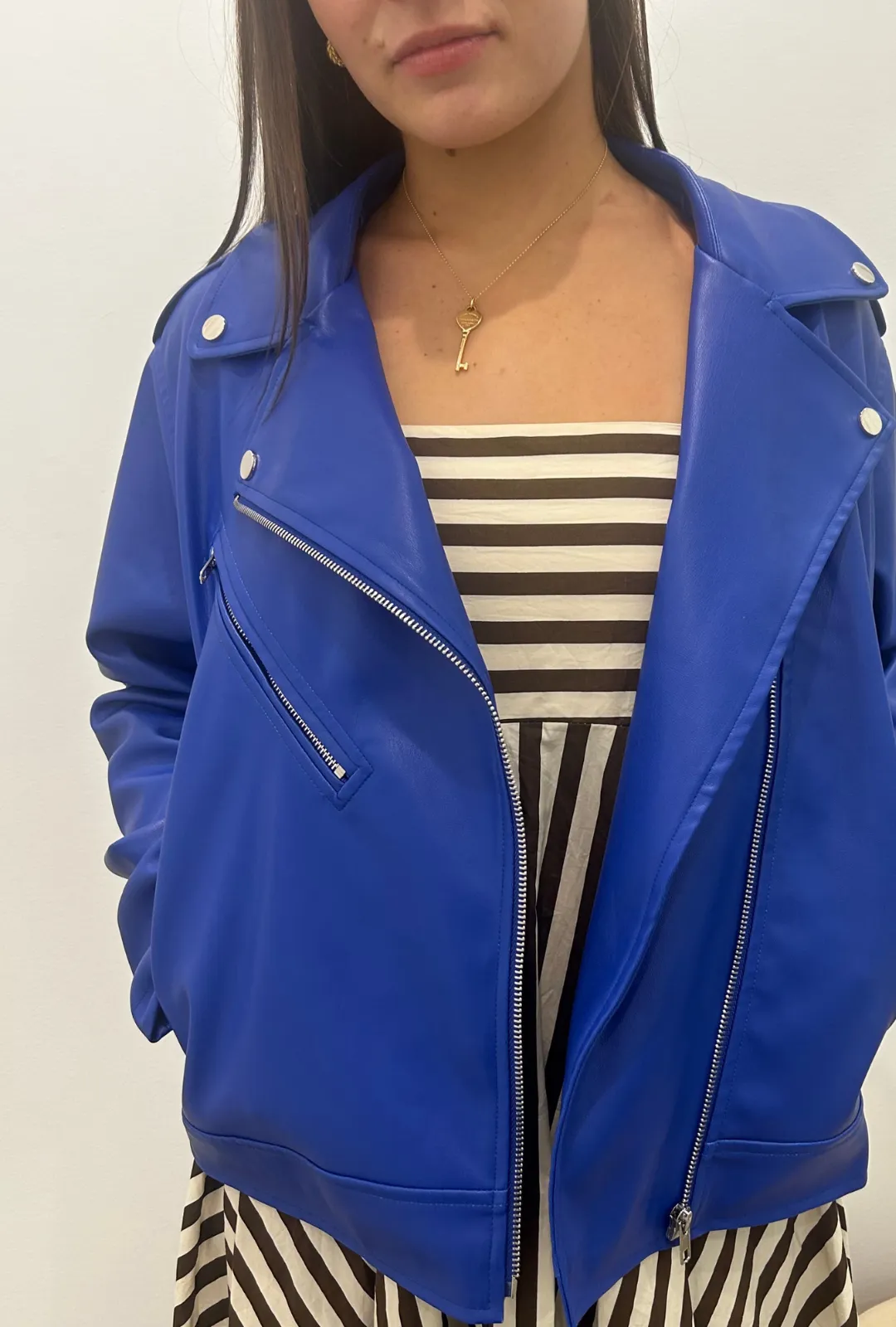 Blue Jasmine faux Leather Jacket