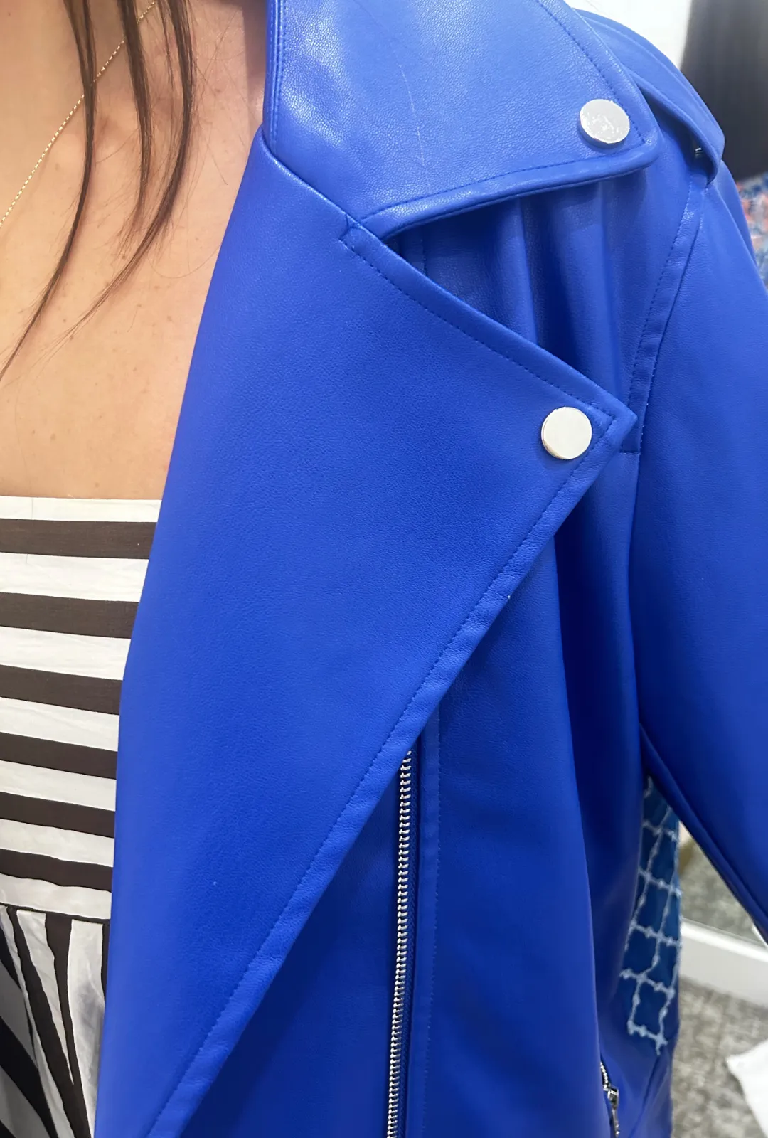 Blue Jasmine faux Leather Jacket