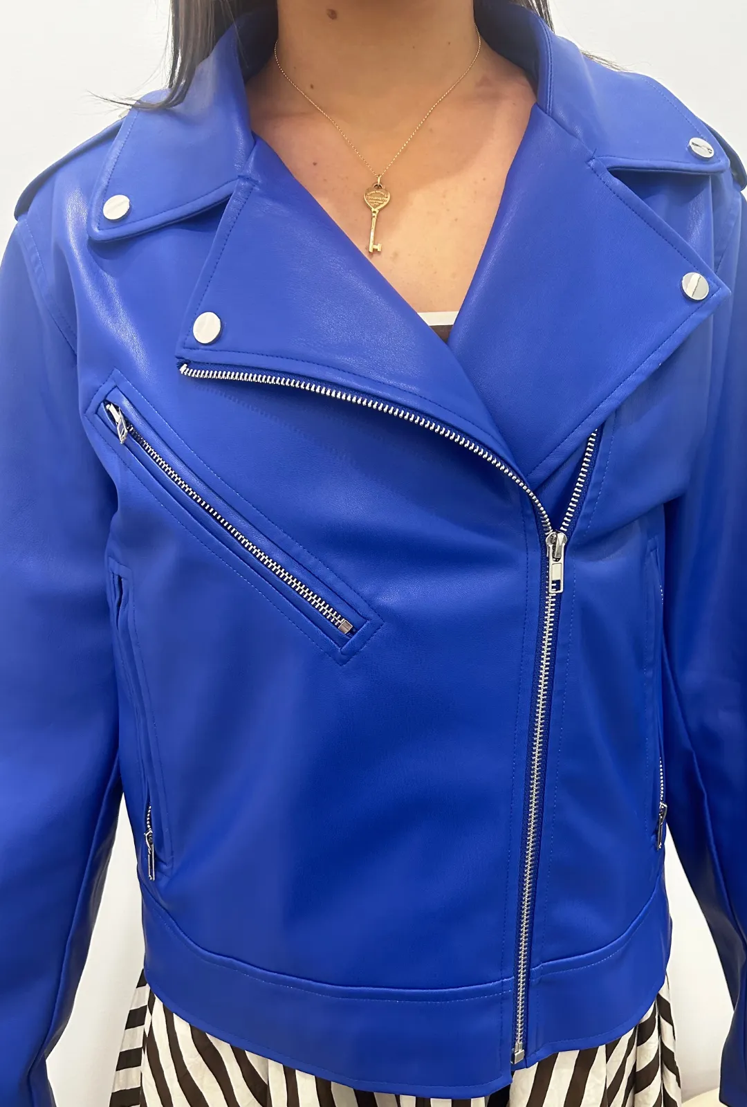 Blue Jasmine faux Leather Jacket