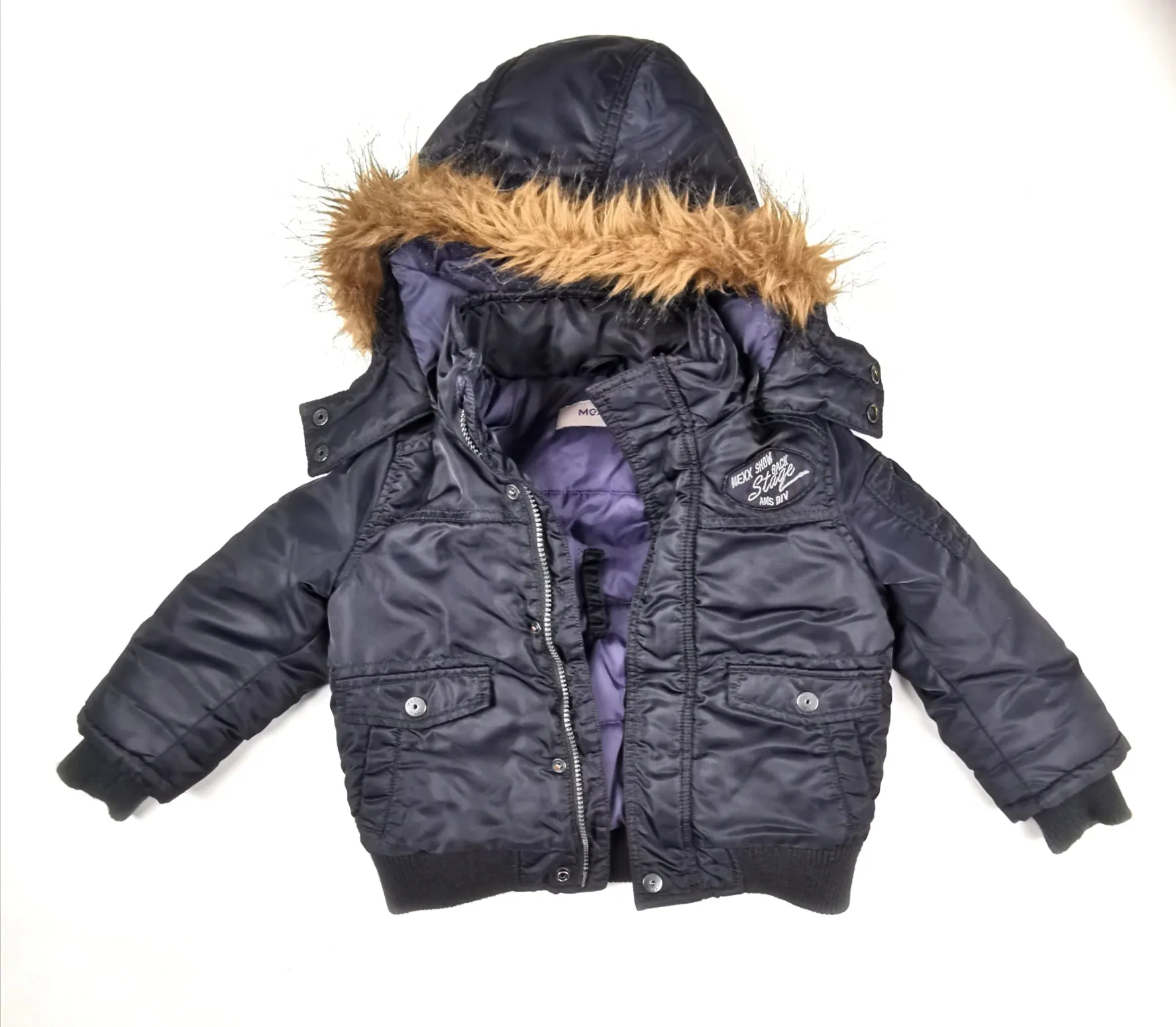 BOY SIZE 3/4 YEARS - MEXX kids, Hooded Winter Jacket EUC B41