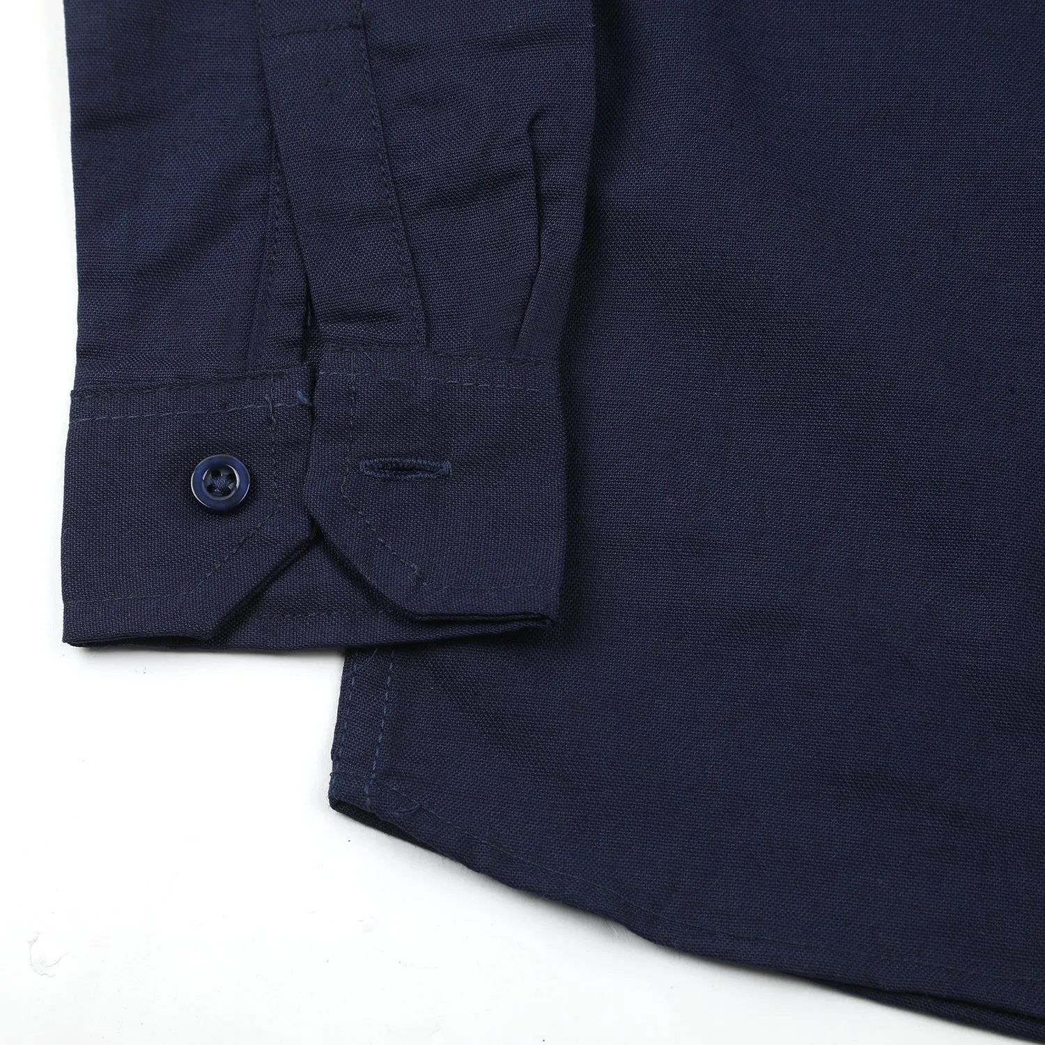 Boys Chambray Casual Full Sleeves Shirt - Navy Blue