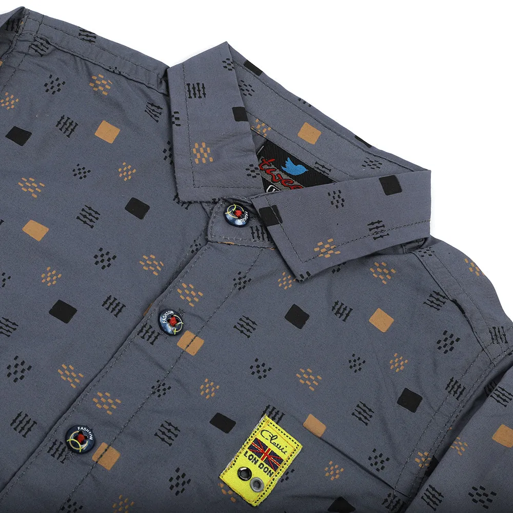 Boys Full Sleeves Shirt - Dark Grey