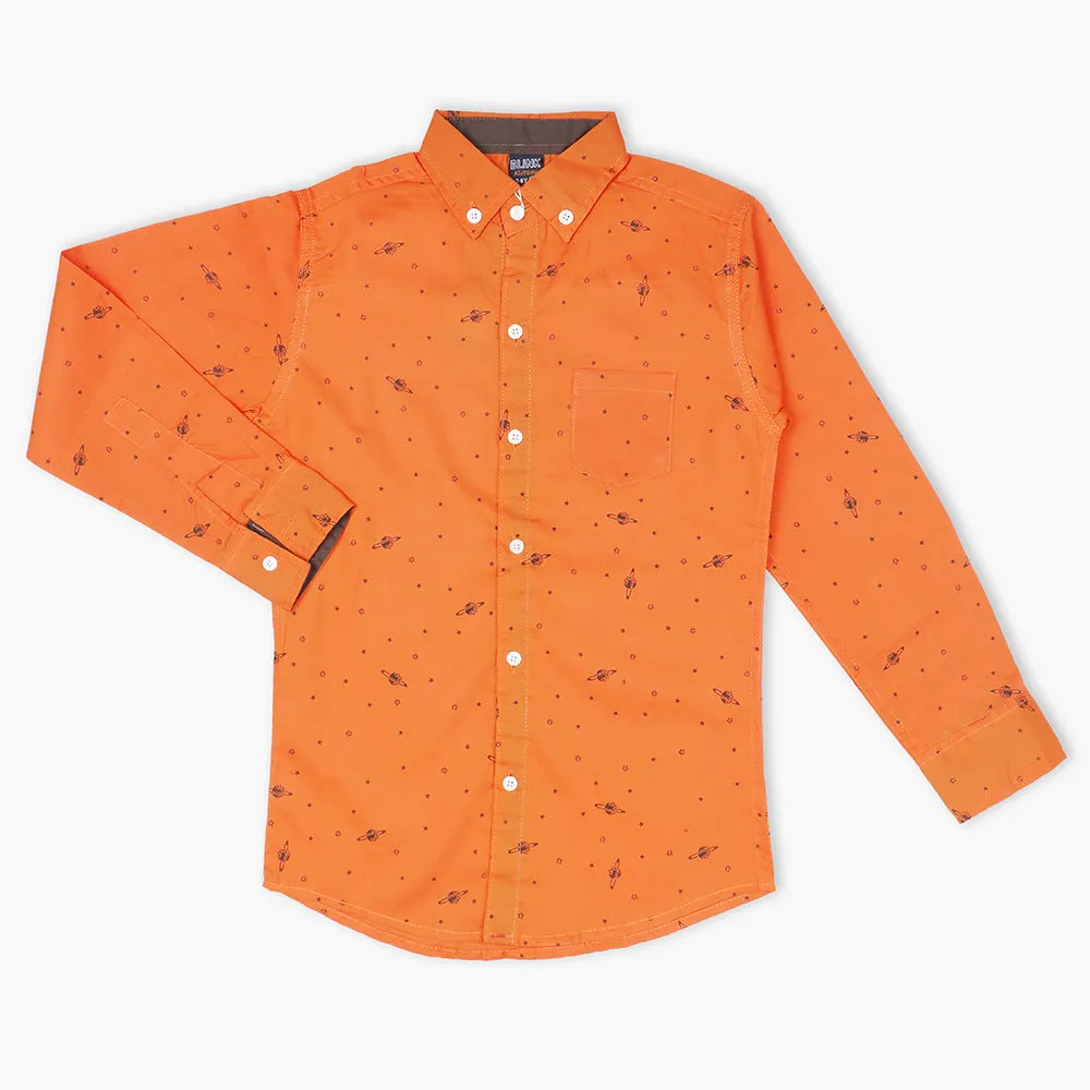 Boys Full Sleeves Shirt - Orange