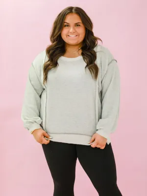 Breathless French Terry Pullover in Grey