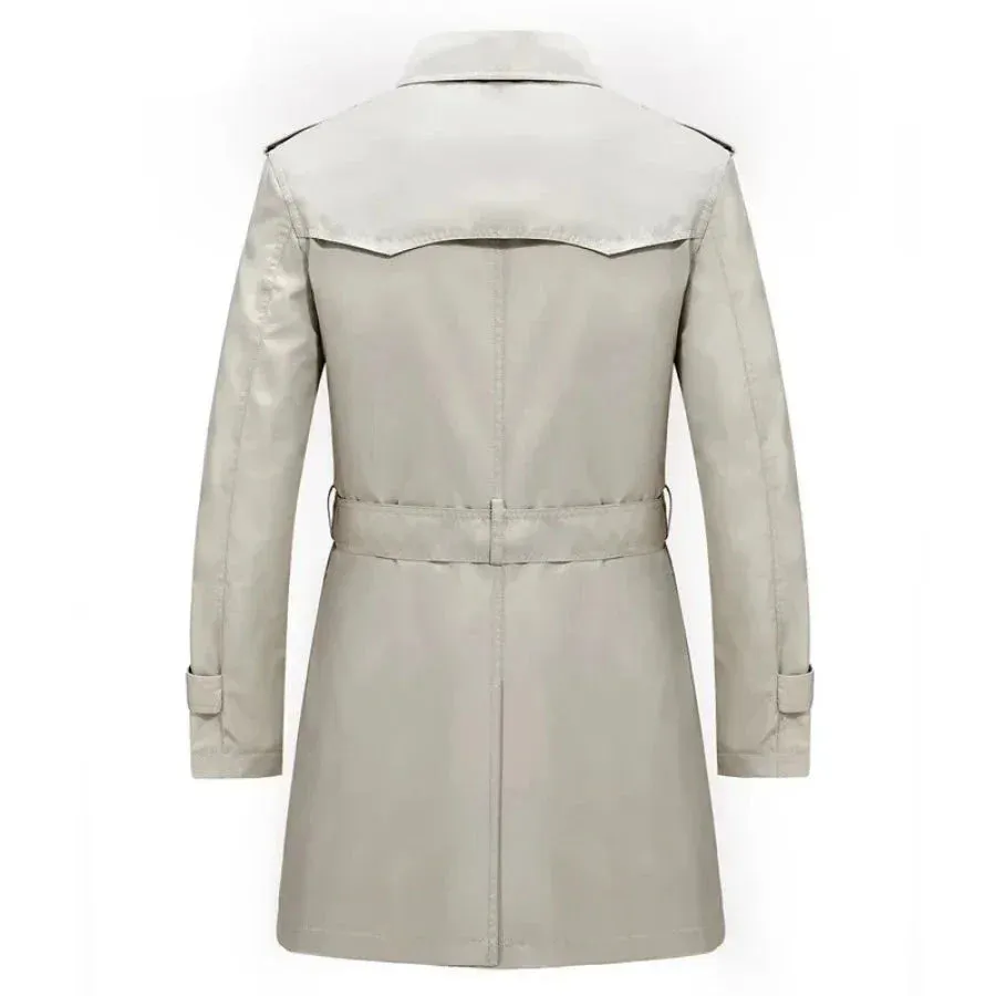 British Style Men's Long Trench Coats with Belt Fashion Slim Windbreak Overcoat Male Double Breasted Jackets
