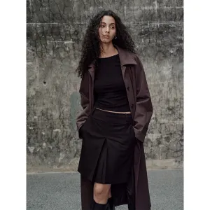 Burgundy Long Trench Coat