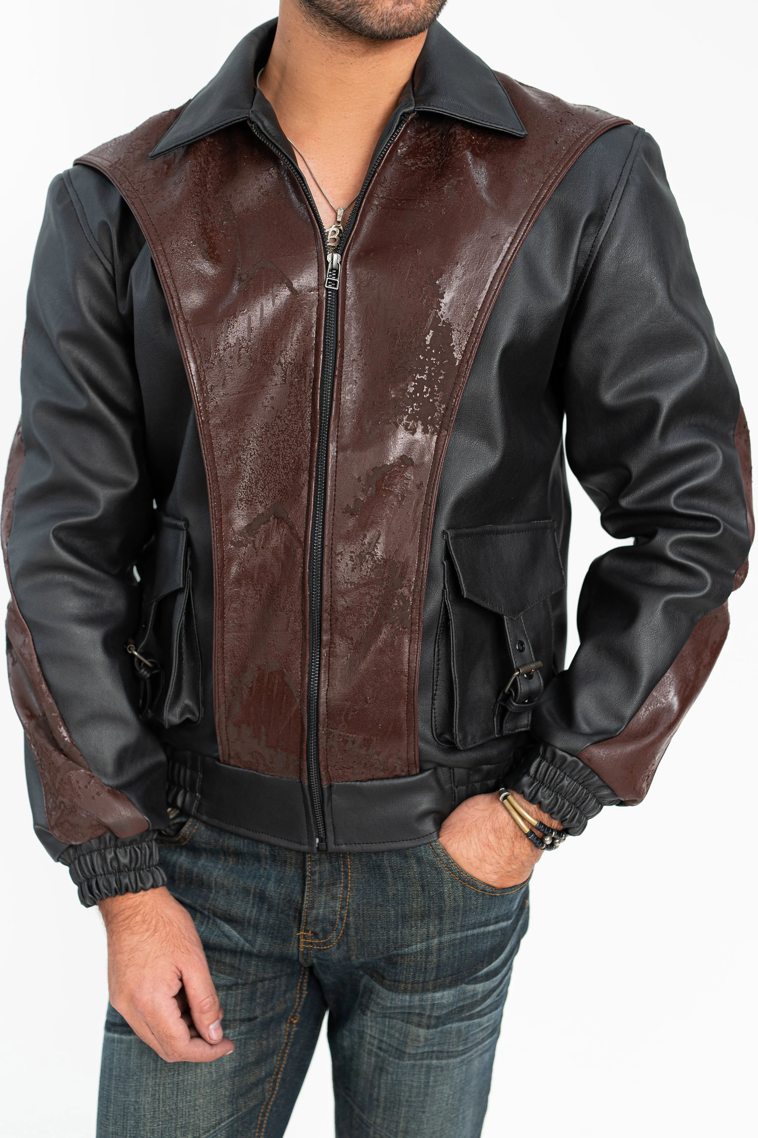 'Burned In Shadows' Faux Leather Jacket - Exclusive