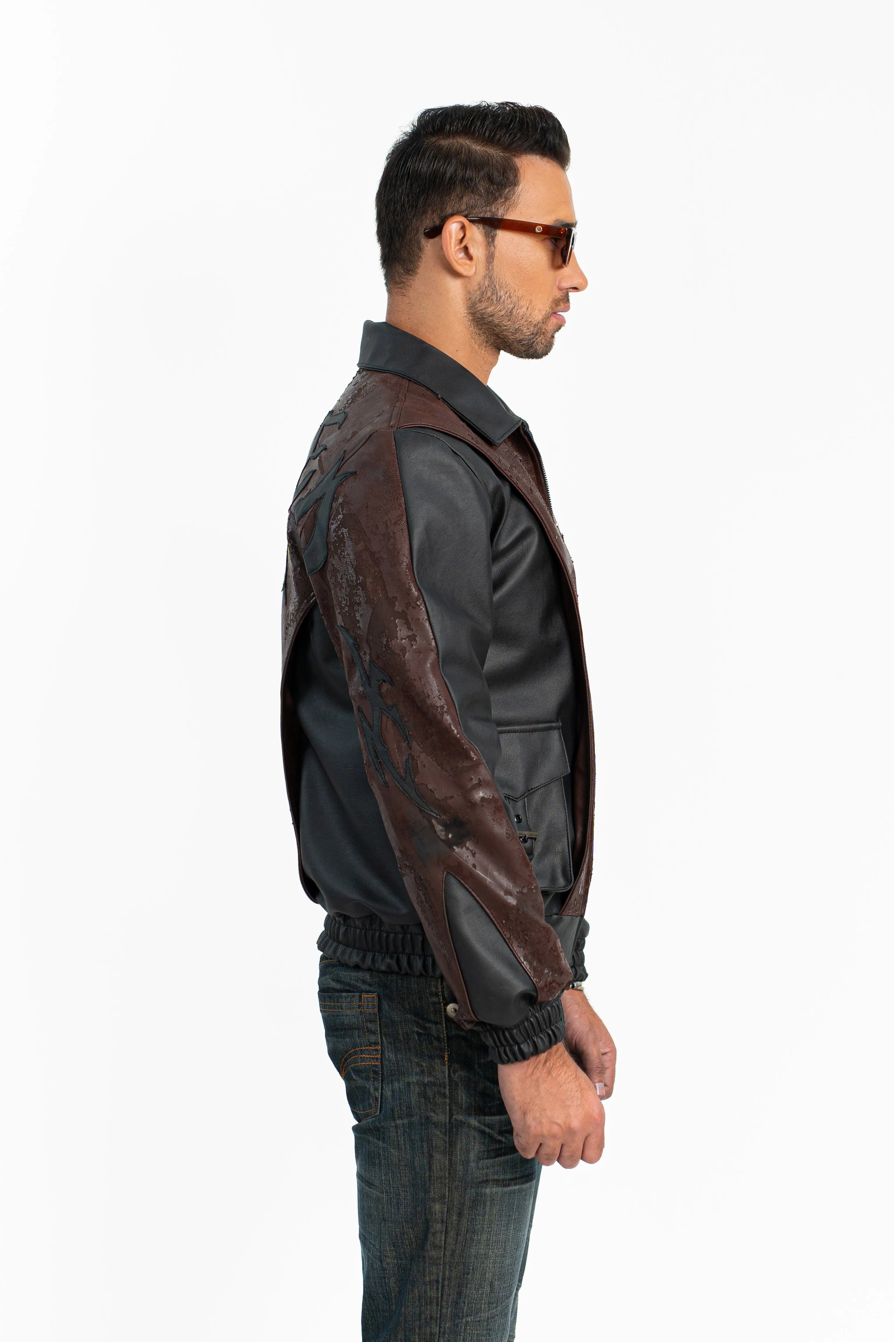 'Burned In Shadows' Faux Leather Jacket - Exclusive