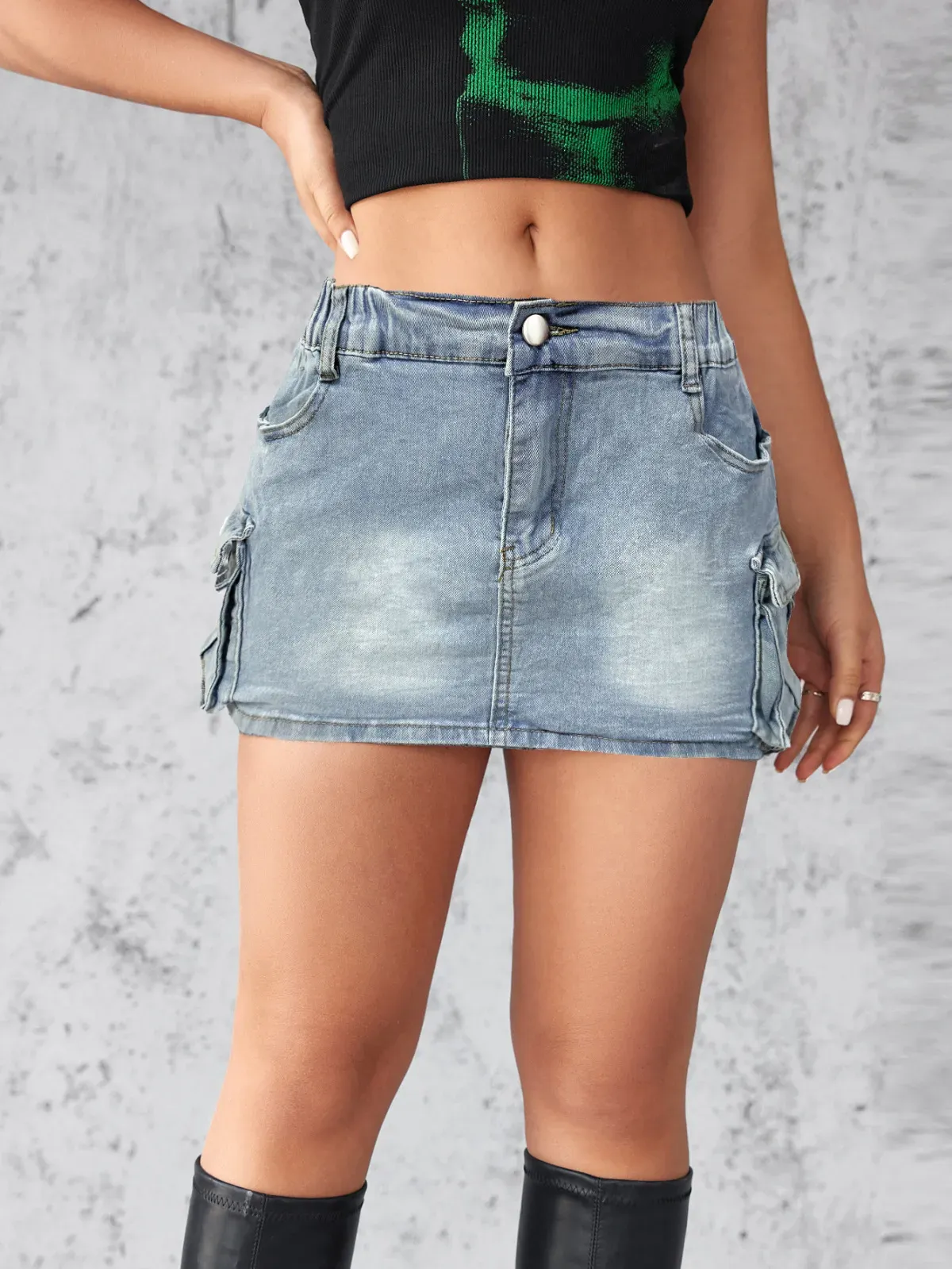 Cargo Cutie Denim Mini Skirt