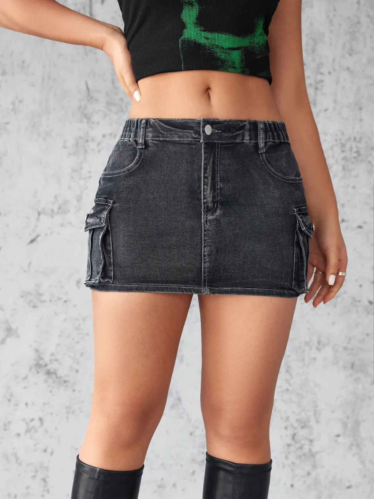 Cargo Cutie Denim Mini Skirt