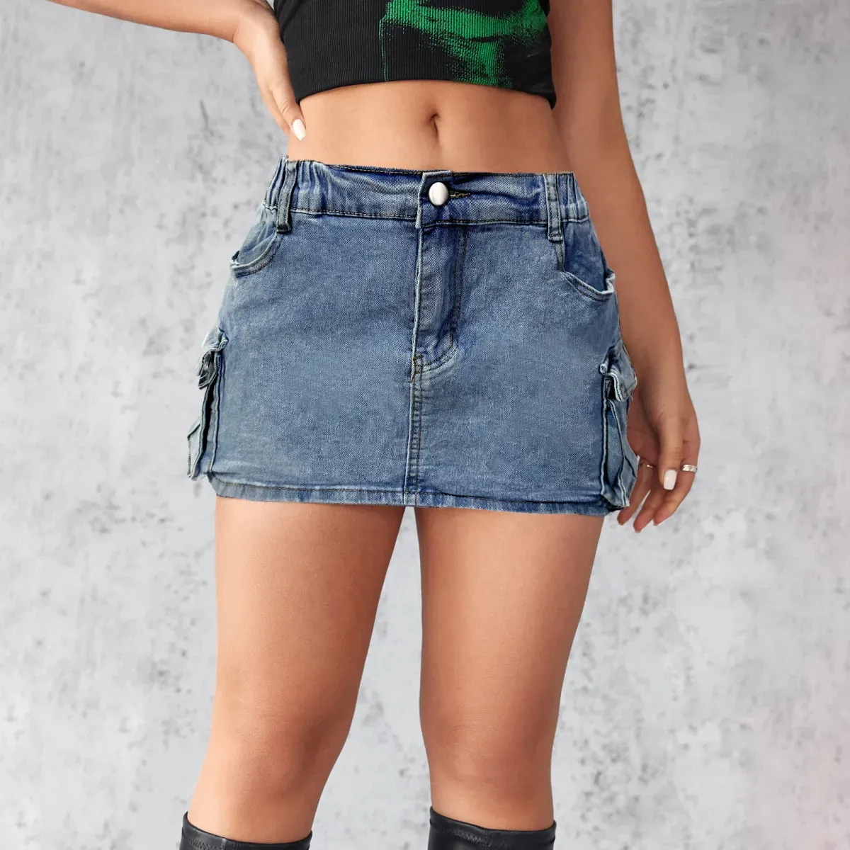Cargo Cutie Denim Mini Skirt