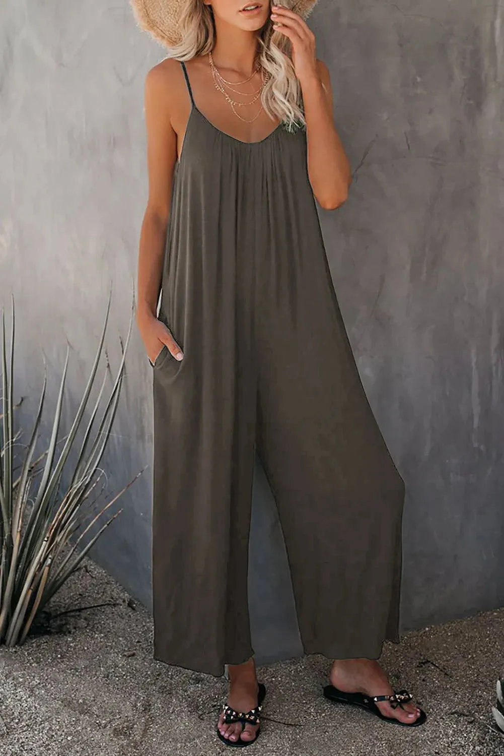 Casual Pocket Jumpsuit, Boho Suspender jumpsuit, Summer Garden outfit