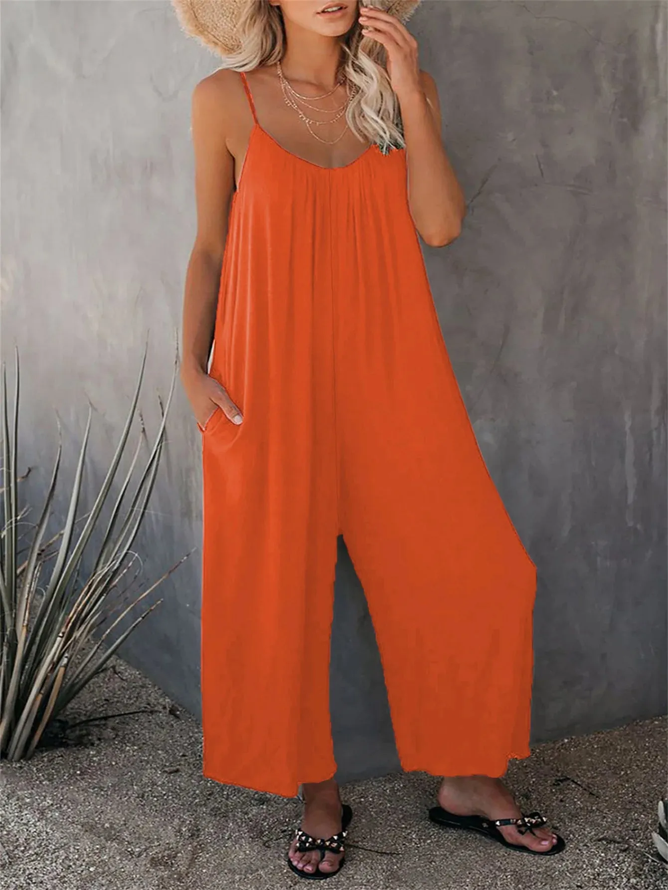 Casual Pocket Jumpsuit, Boho Suspender jumpsuit, Summer Garden outfit