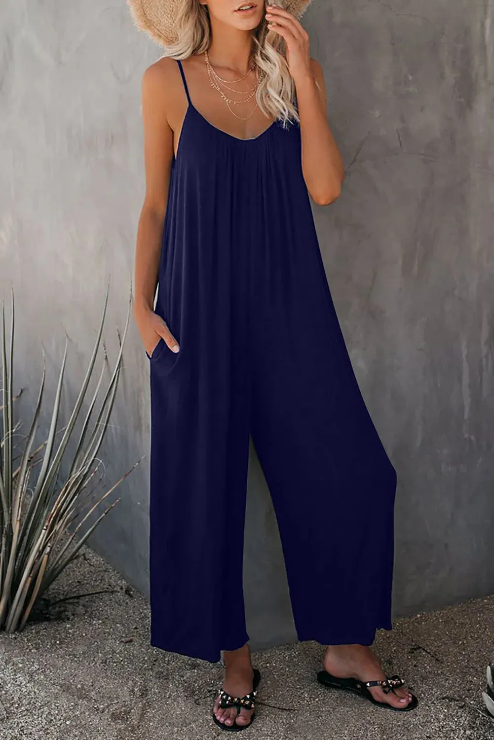 Casual Pocket Jumpsuit, Boho Suspender jumpsuit, Summer Garden outfit