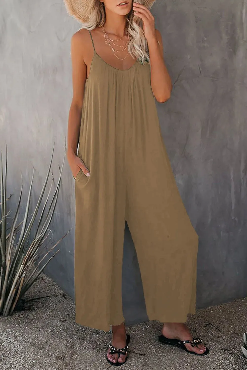 Casual Pocket Jumpsuit, Boho Suspender jumpsuit, Summer Garden outfit