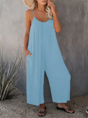 Casual Pocket Jumpsuit, Boho Suspender jumpsuit, Summer Garden outfit