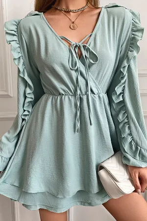 Casual Solid Frenulum Stringy Selvedge V Neck Jumpsuits