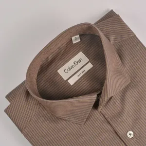 Ck Dark Brown Striped Shirt