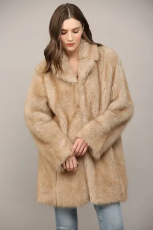 Collared Faux Fur Coat