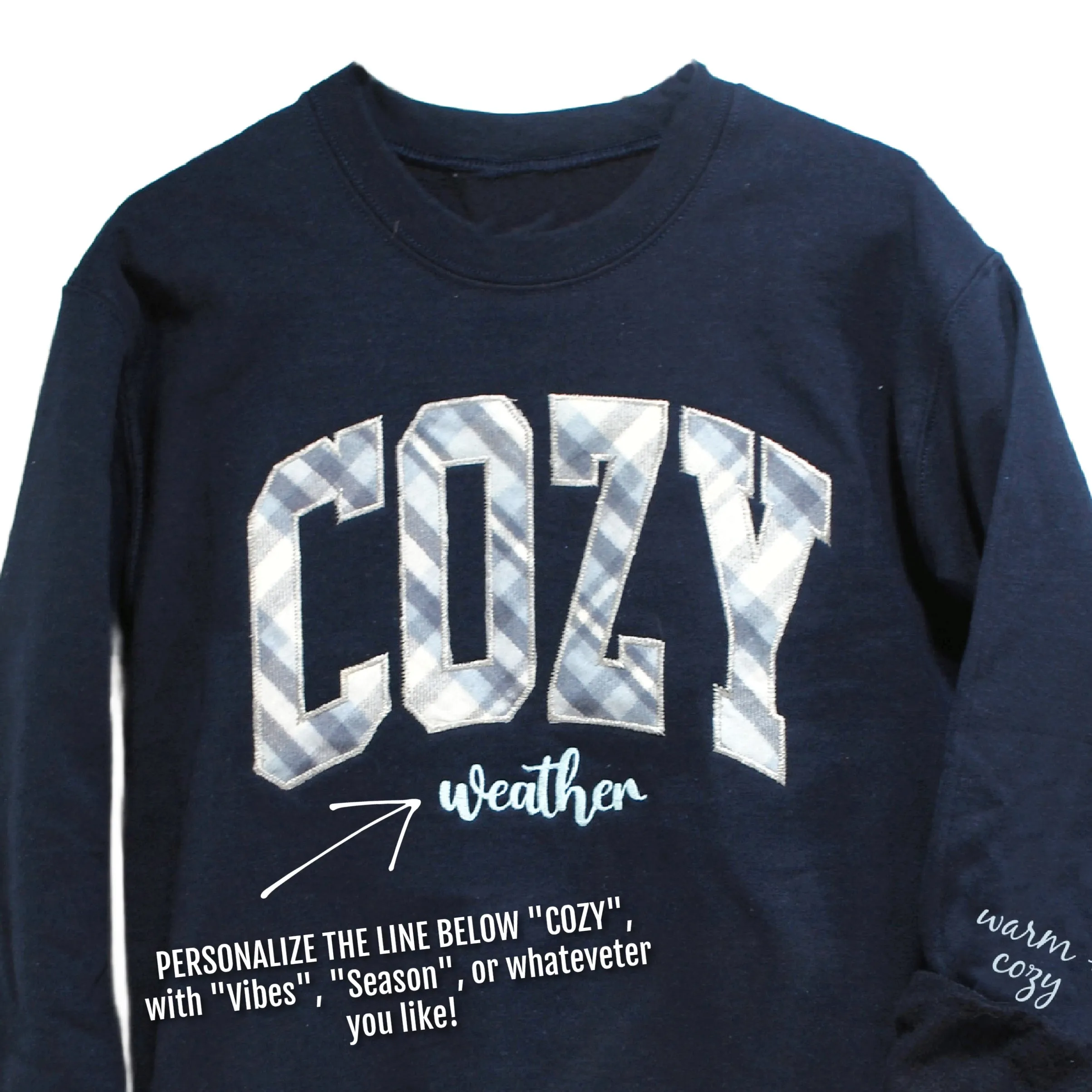 COZY Arched Plaid Shirt-Custom Wording and Sleeve