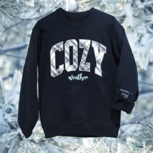 COZY Arched Plaid Shirt-Custom Wording and Sleeve