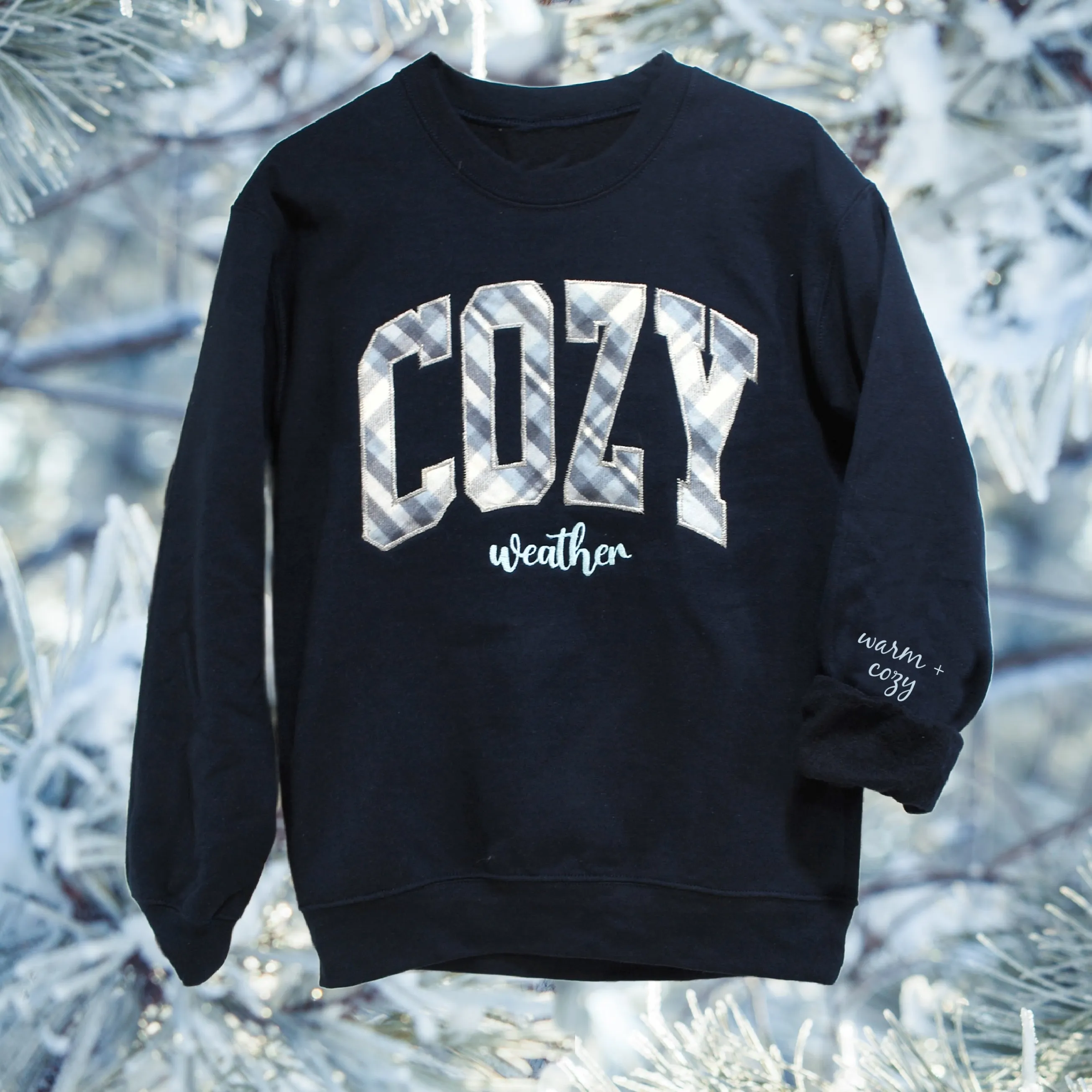 COZY Arched Plaid Shirt-Custom Wording and Sleeve