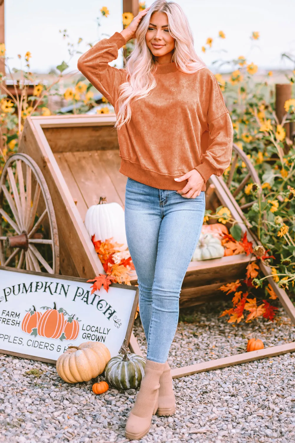 Crew Neck Pullover Sweatshirt