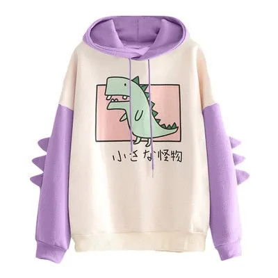 Cute Dinosaur Womens Hoodies