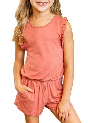 Cute Red Ruffle Romper for Girls