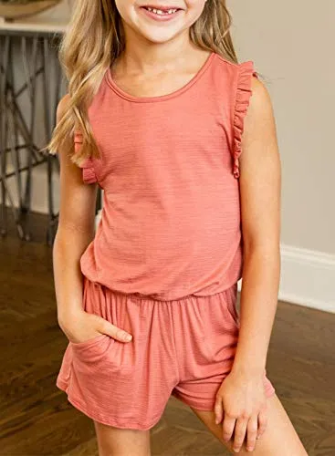 Cute Red Ruffle Romper for Girls