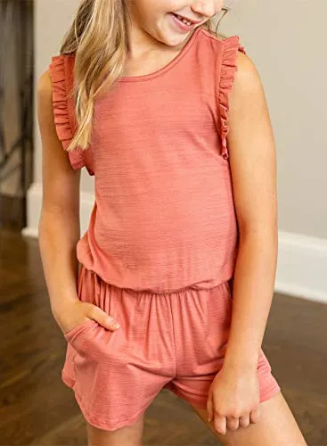 Cute Red Ruffle Romper for Girls