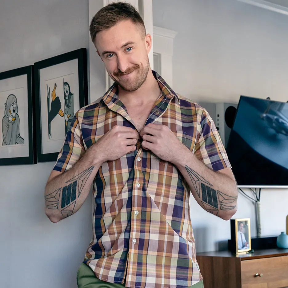 DANTE Short Sleeve Shirt in Madras Plaid (L Available)