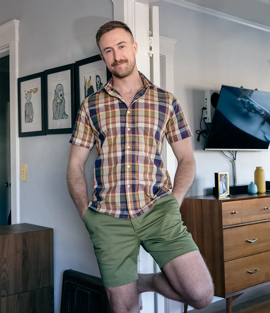 DANTE Short Sleeve Shirt in Madras Plaid (L Available)