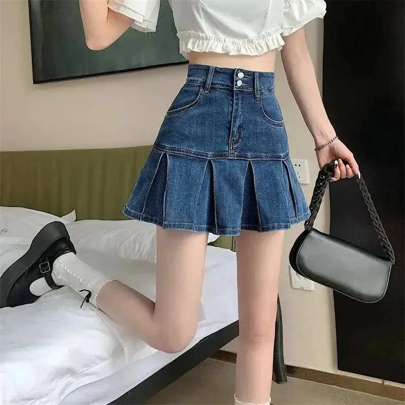 Dark Blue Denim Skirt