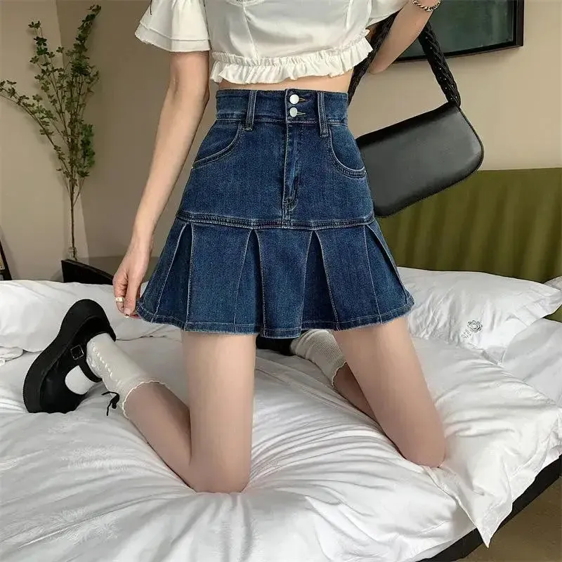 Dark Blue Denim Skirt