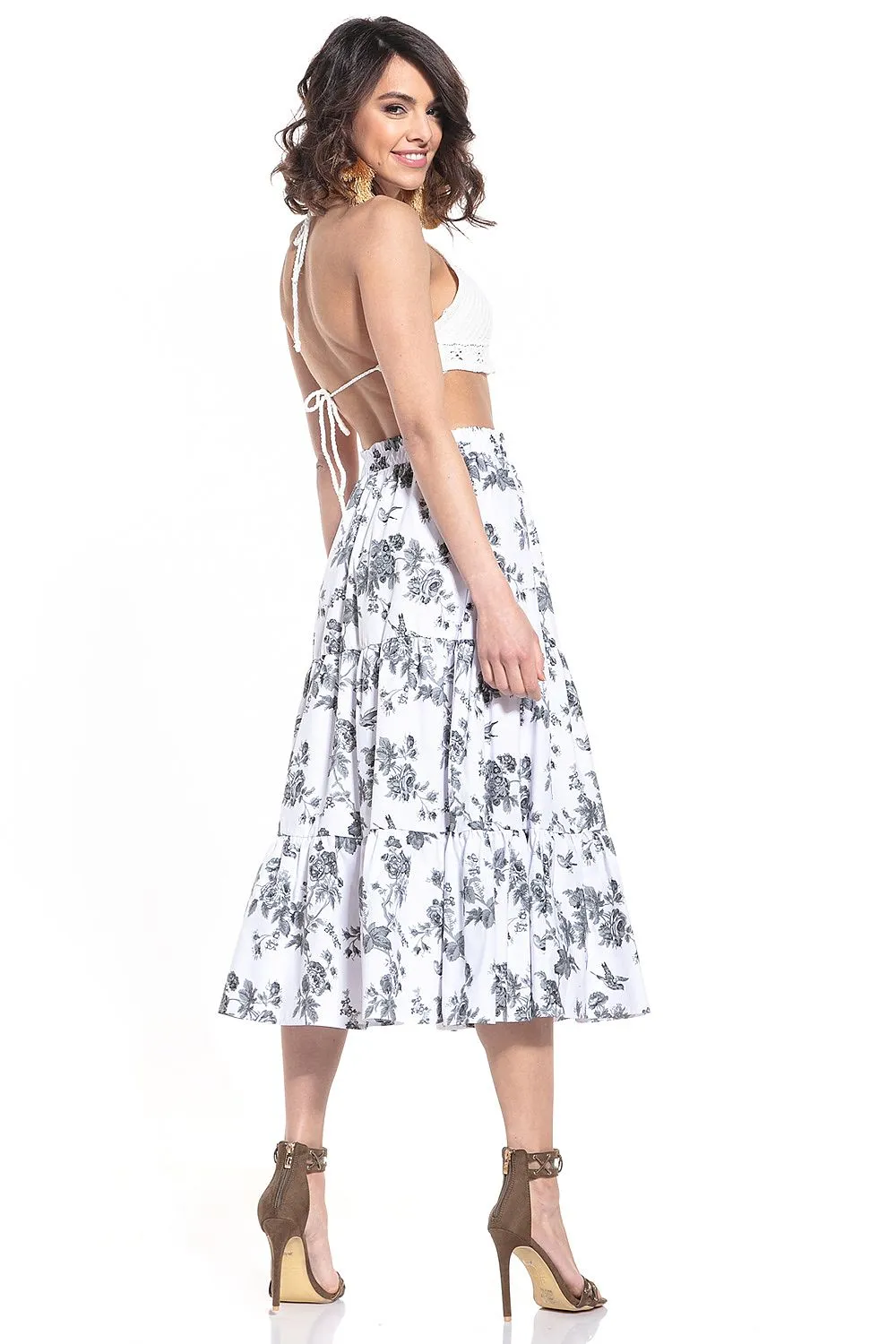 Dark Moro Pattern A-Line Skirt
