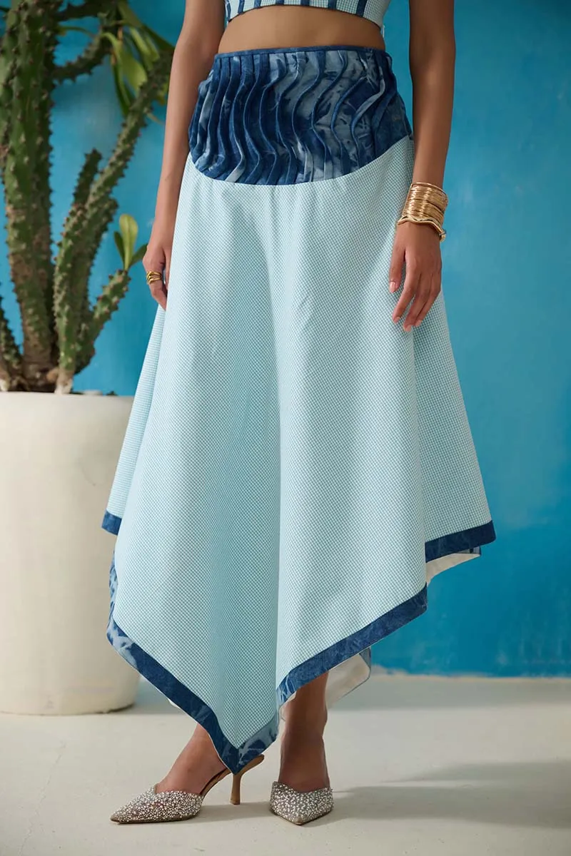 DAVIS DENIM GINGHAM SKIRT COORD SET