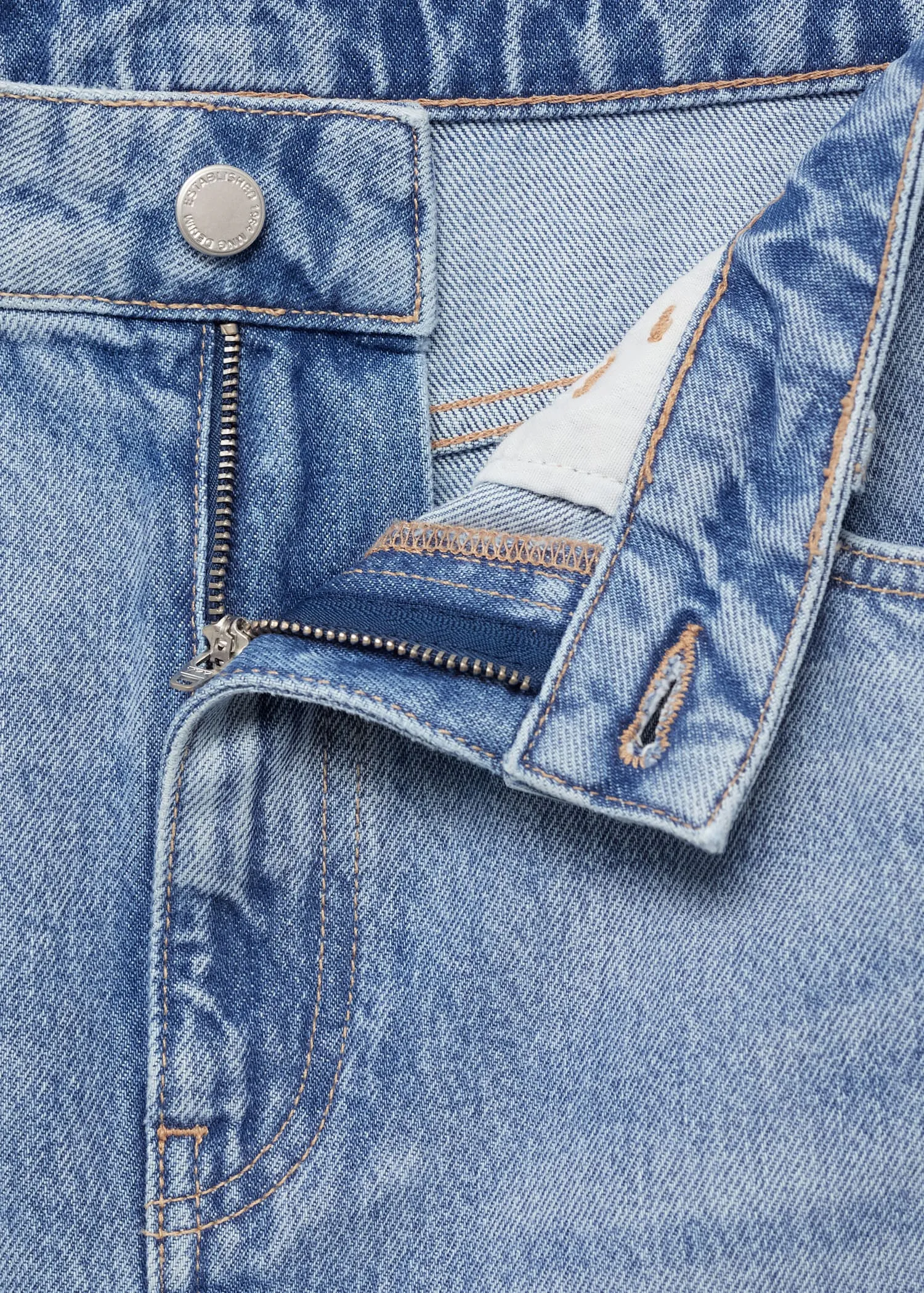 Denim midi-skirt