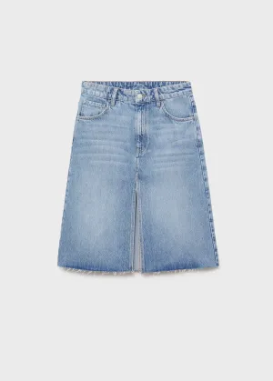 Denim midi-skirt
