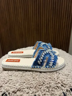 Denim Sparkle Slip-Ons