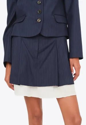 Denver Pinstripe Mini Layered Skirt