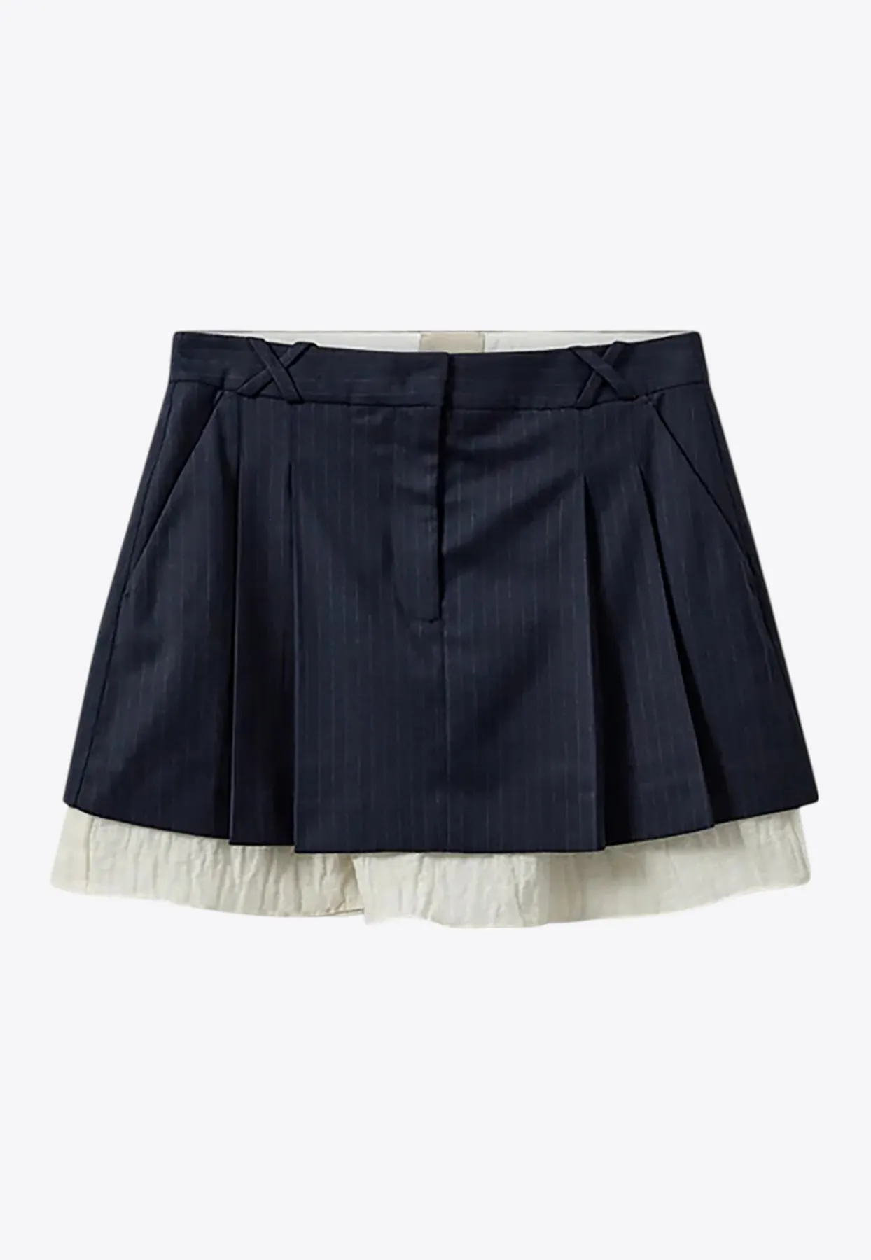 Denver Pinstripe Mini Layered Skirt