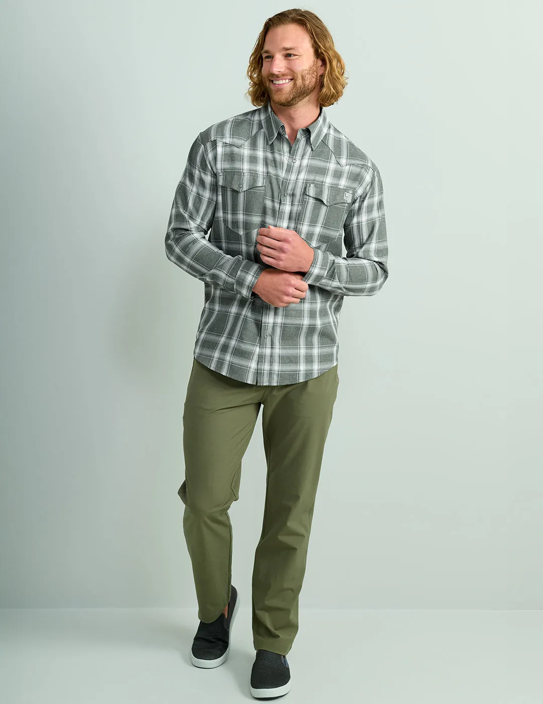 Diamond Back Plaid Button-Down