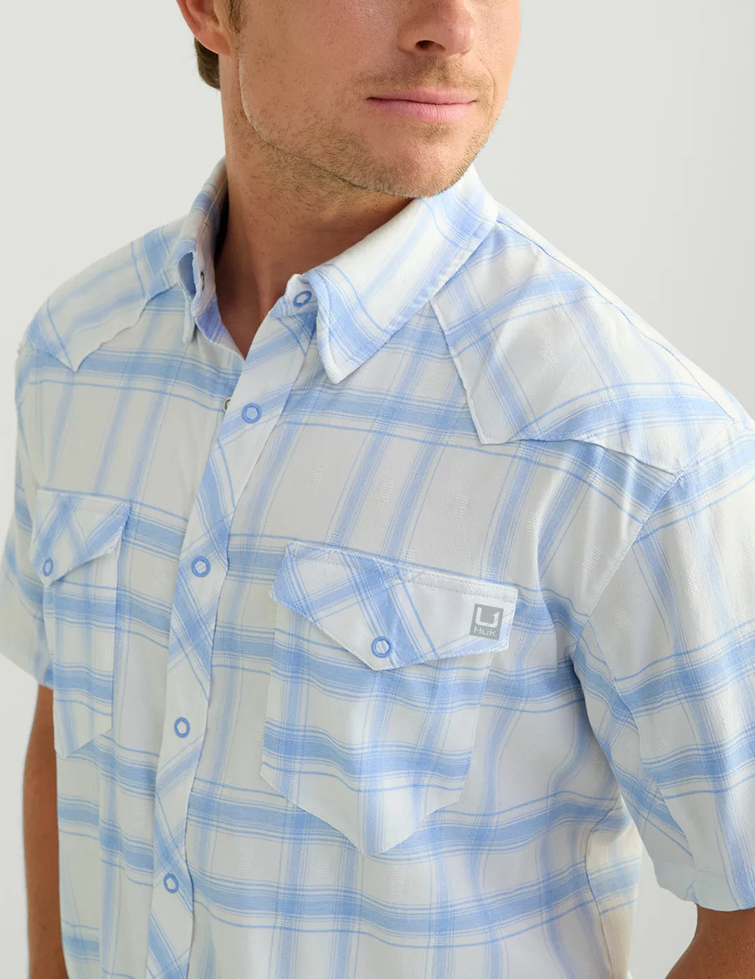 Diamond Back Plaid Short Sleeve Button-Down