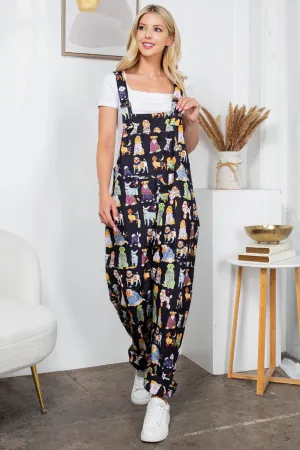 Dog Print Overalls