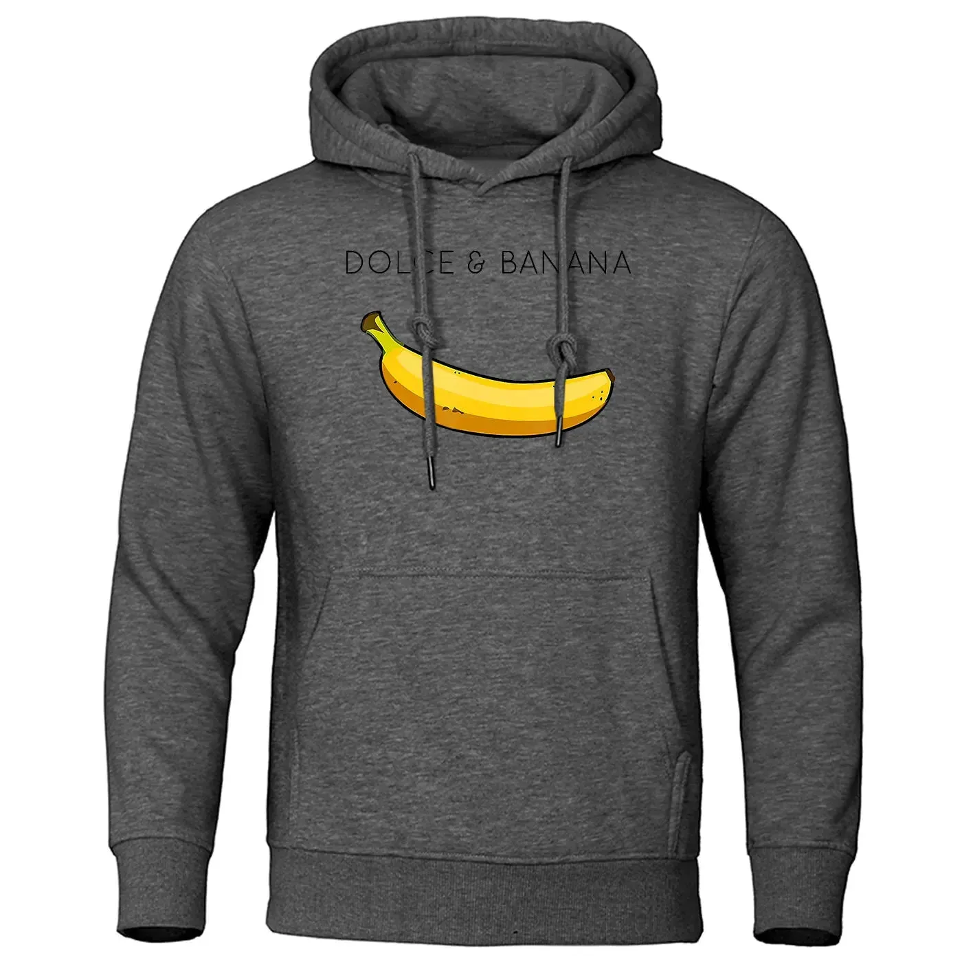 Dolce & Banana Cute Printed Men Hoodie Loose Casual Warm Fleece Hoodies Personality Street Hip Hop Sweatshirt