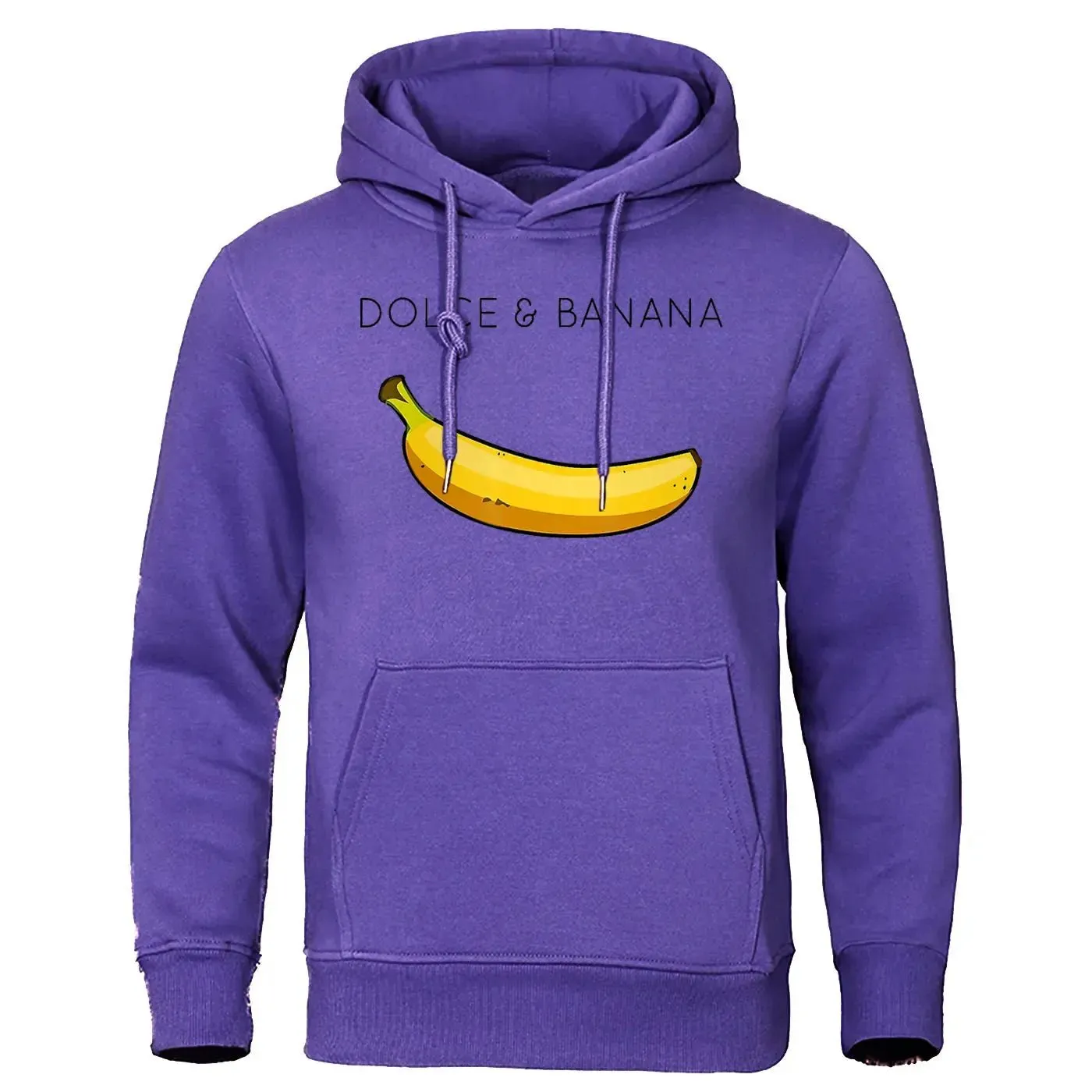 Dolce & Banana Cute Printed Men Hoodie Loose Casual Warm Fleece Hoodies Personality Street Hip Hop Sweatshirt