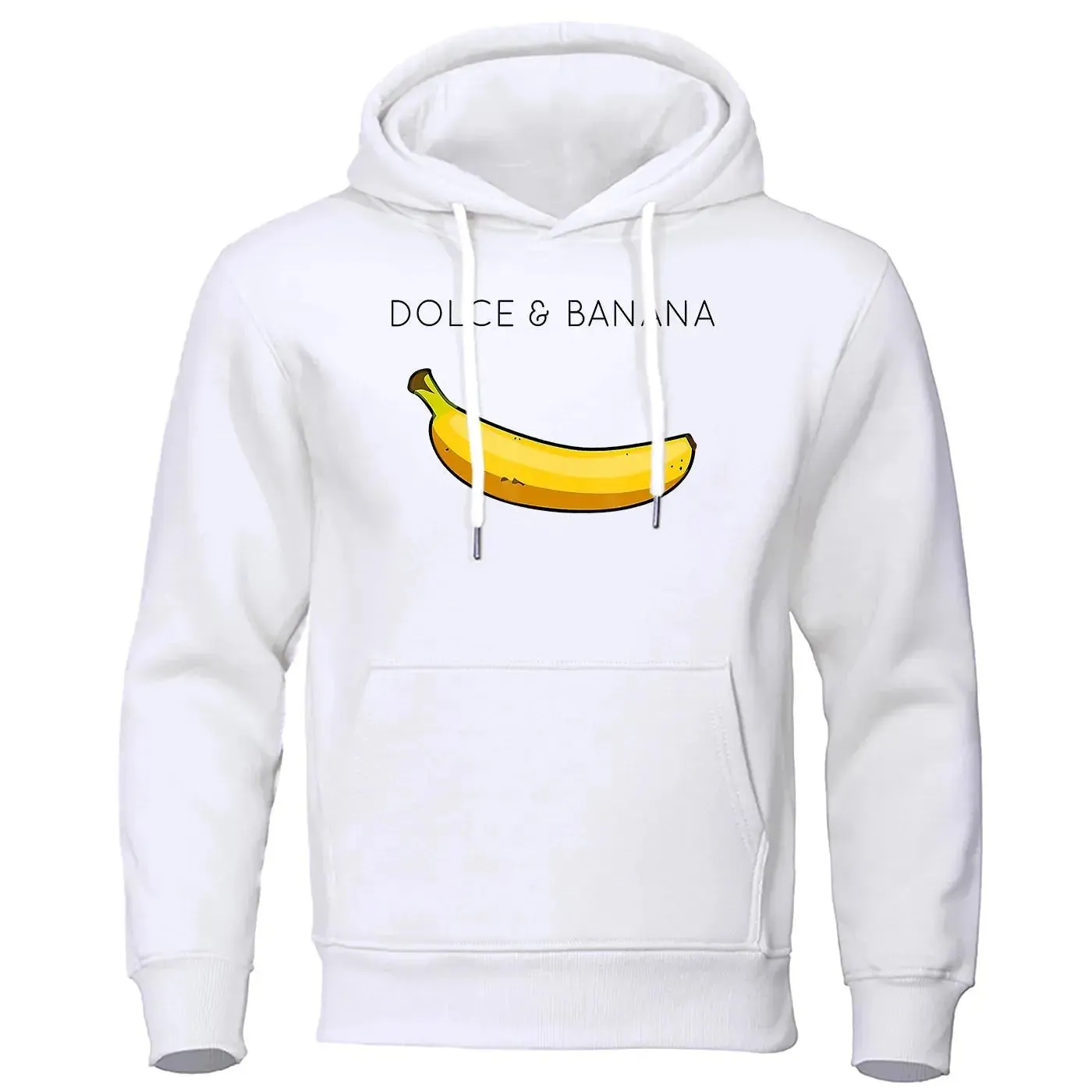 Dolce & Banana Cute Printed Men Hoodie Loose Casual Warm Fleece Hoodies Personality Street Hip Hop Sweatshirt