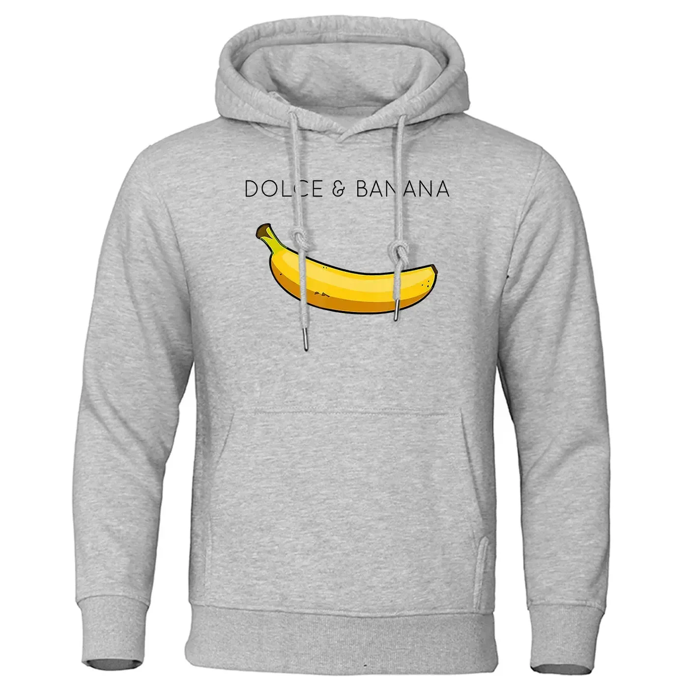 Dolce & Banana Cute Printed Men Hoodie Loose Casual Warm Fleece Hoodies Personality Street Hip Hop Sweatshirt