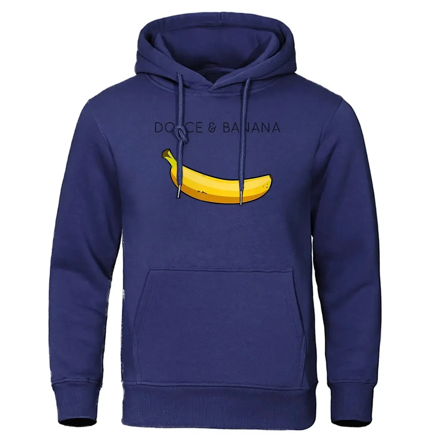 Dolce & Banana Cute Printed Men Hoodie Loose Casual Warm Fleece Hoodies Personality Street Hip Hop Sweatshirt